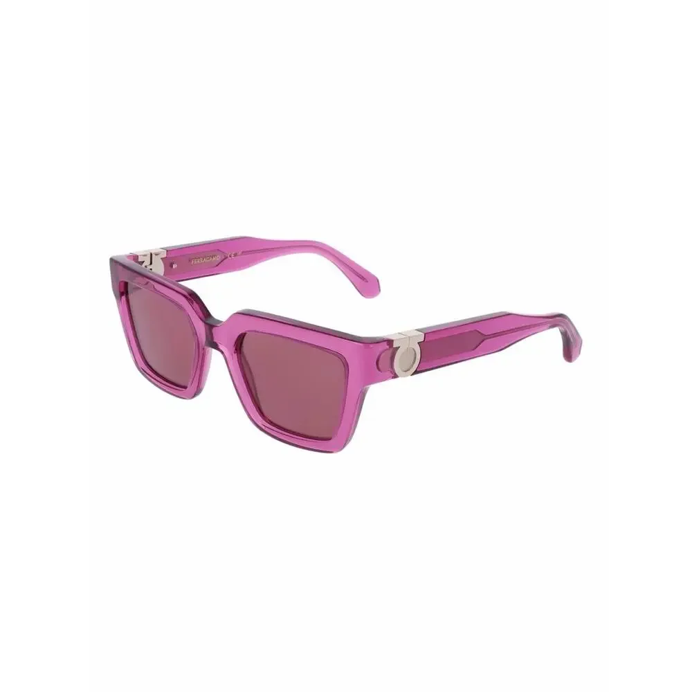 NEW!!! Salvatore Ferragamo SF2066S 665 Transparent Fuchsia Square Sunglasses